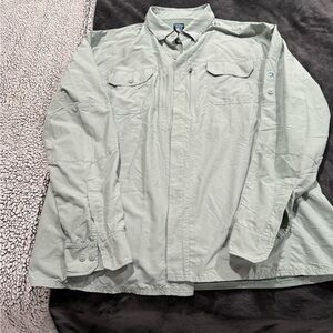Kuhl Shirt Mens 2XL Olive Airspeed Long Sleeve Outdoors Vented Button Up